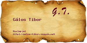 Gálos Tibor névjegykártya